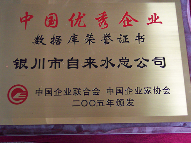2005年中國企業(yè)家協(xié)會中國優(yōu)秀企業(yè)
