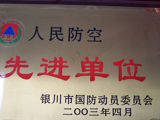 2003年銀川市國防動(dòng)員委員會(huì)先進(jìn)單位